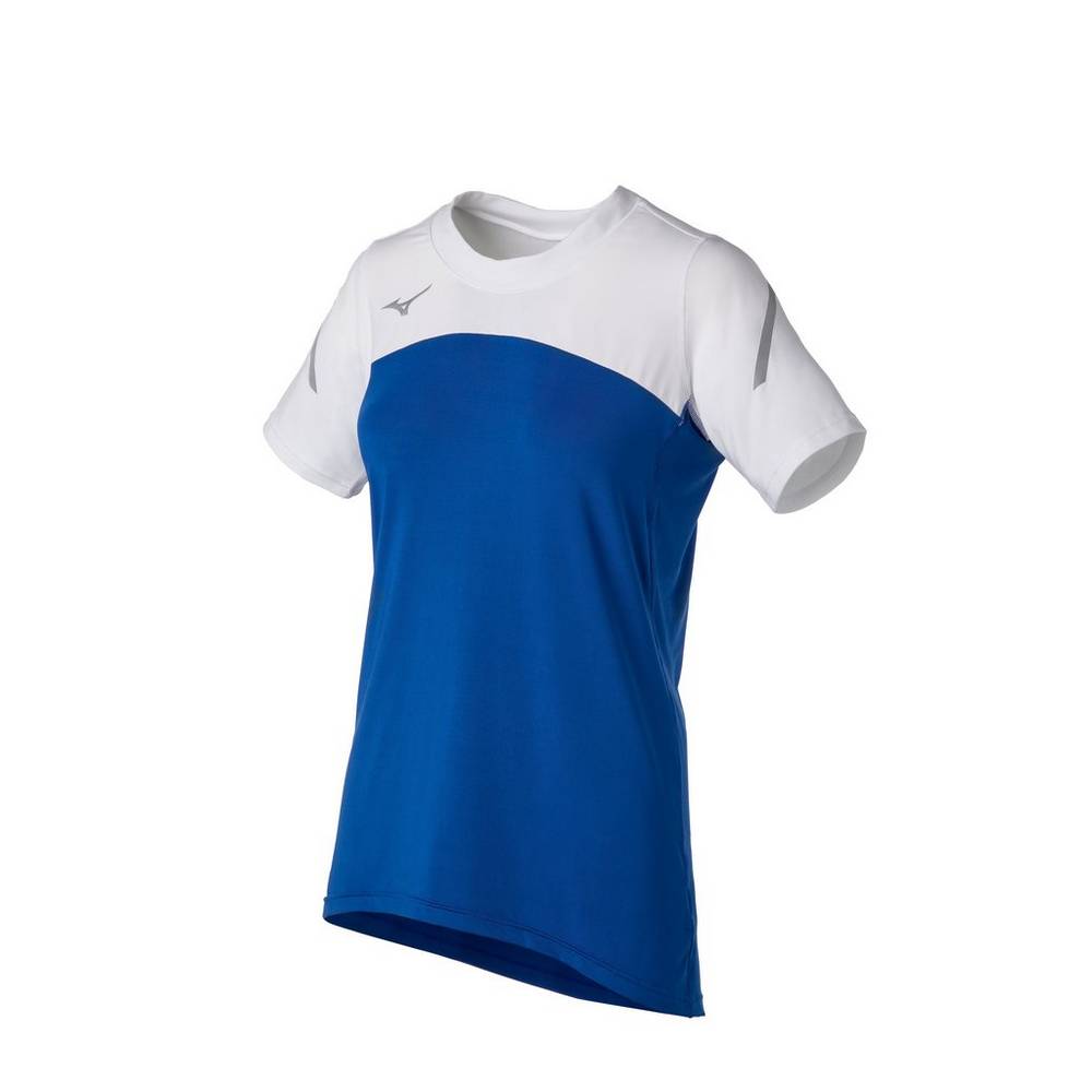 Mizuno Techno VII Short Sleeve - Bayan Forma - Kraliyet Mavisi/Beyaz Türkiye (HLNSAT-126)